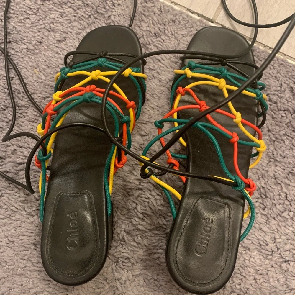 Chloe leather straps sandals